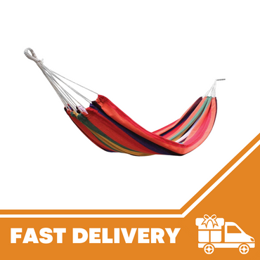 Garden Hammock Camping Cotton Fabric Outdoor Travel Swing Lightweight Hang Bed - ZYBUX